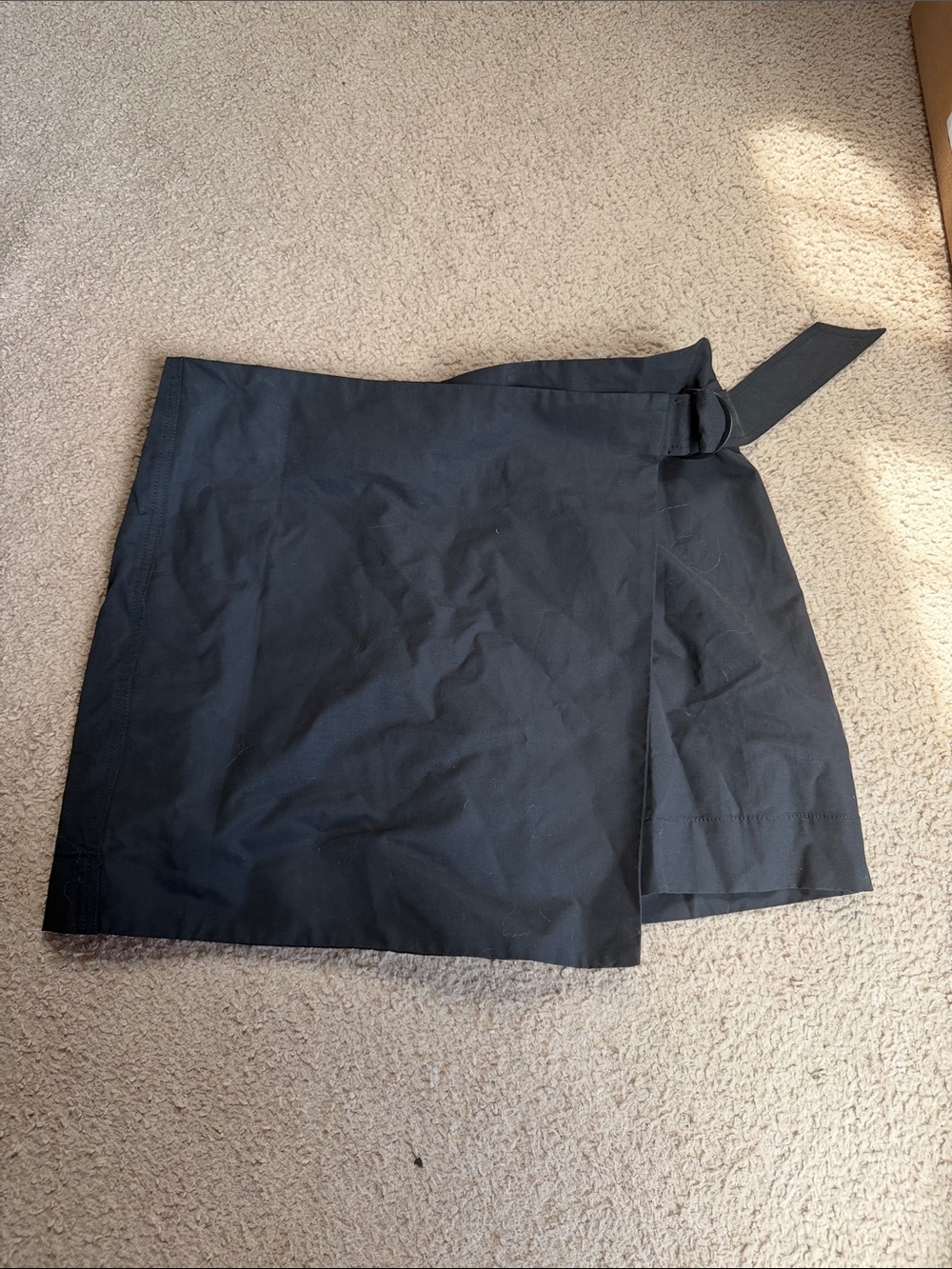 Calvin Klein Jeans Black Wrap Mini Skirt with Side Buckle